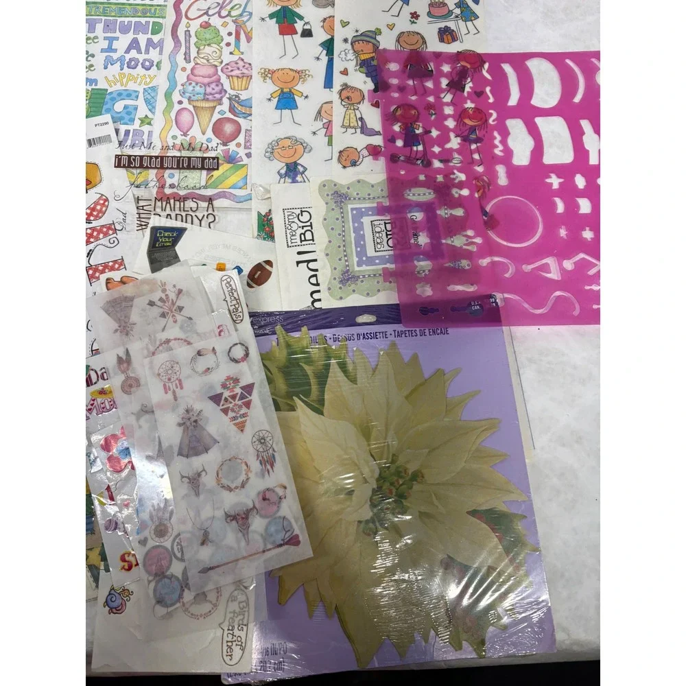 Vintage Scrapbook Sticker Lot Jolees Boutique Creative Imaginations Stencils